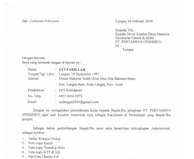 Contoh Surat Lamaran Kerja Baznas Lewat Email