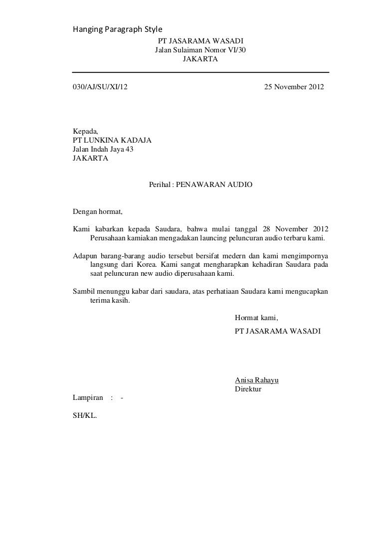 Contoh Surat Lamaran Kerja Bentuk Lekuk