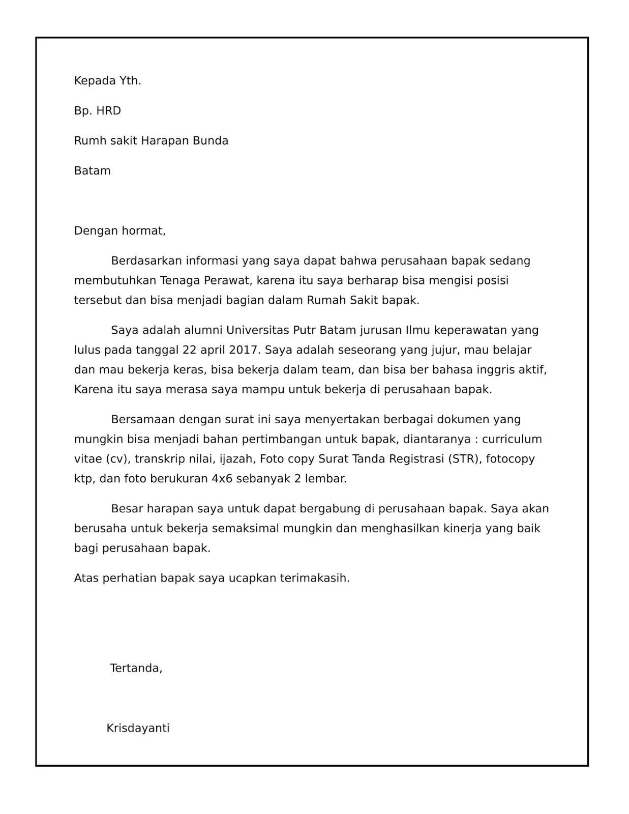 Contoh Surat Lamaran Kerja Berbahasa Inggris Yang Baik Dan Benar Surat Lamaran Kerja Desain