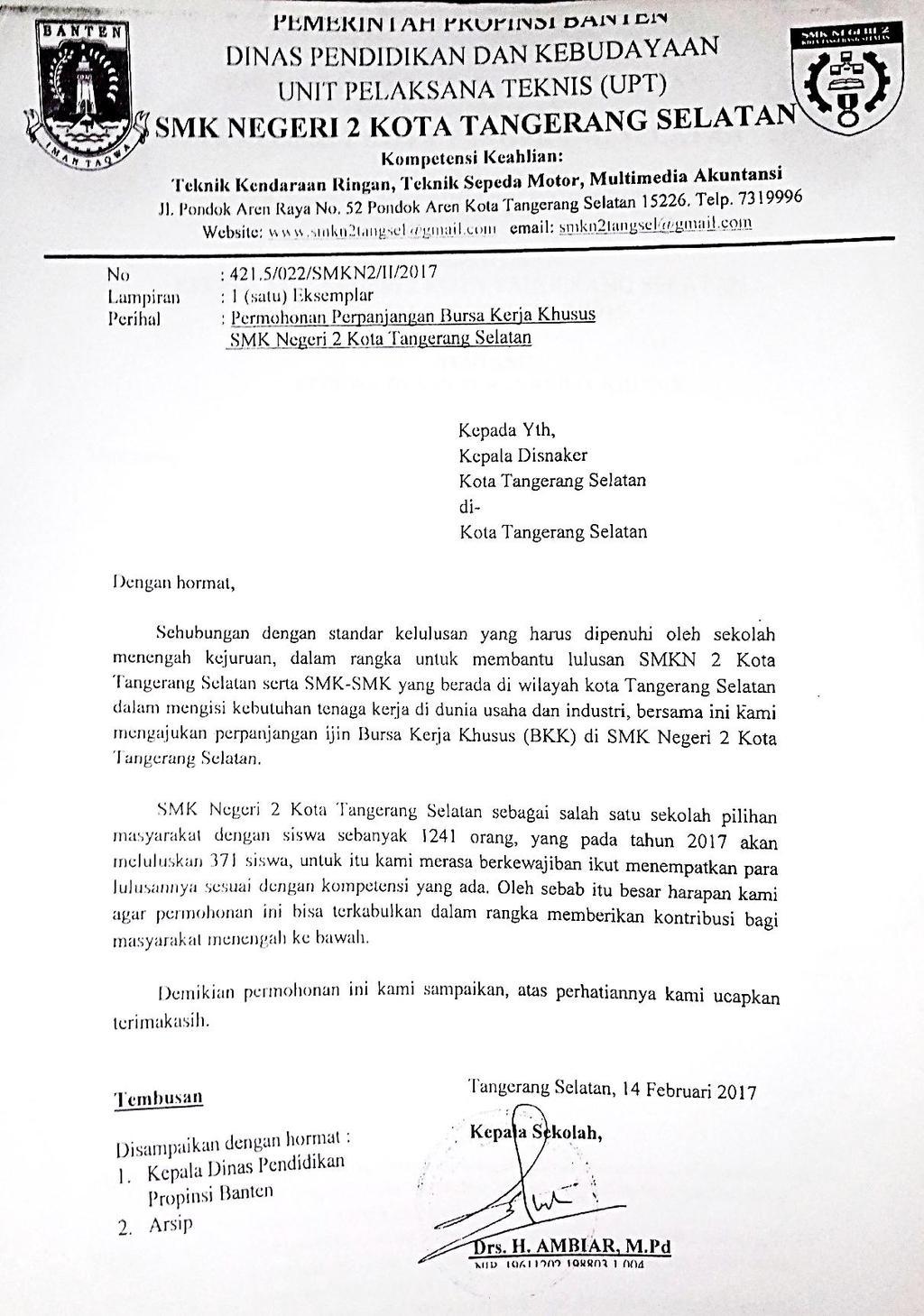 Contoh Surat Lamaran Kerja Berdasarkan Informasi Bkk
