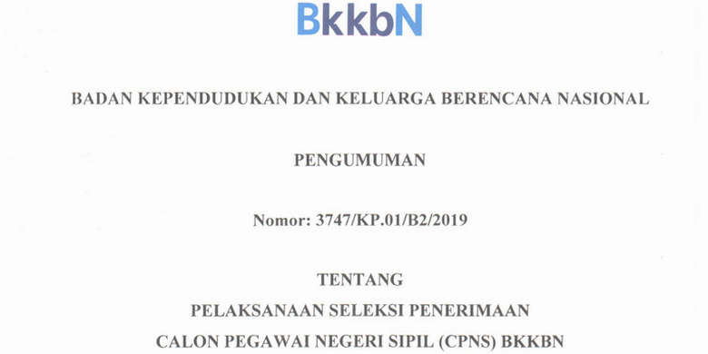 Contoh Surat Lamaran Kerja Bkkbn
