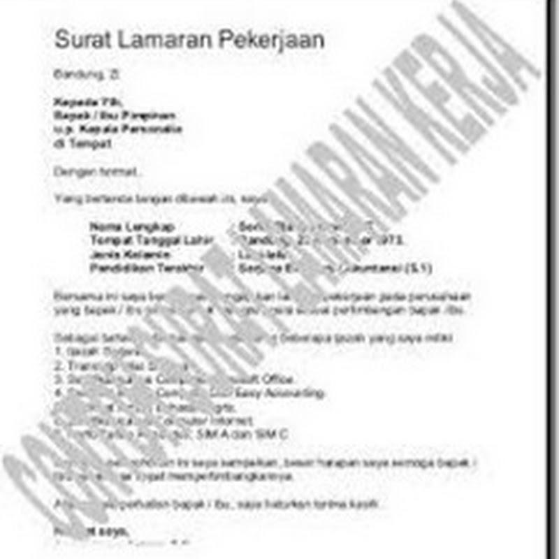 Contoh Surat Lamaran Kerja Bumn Kai