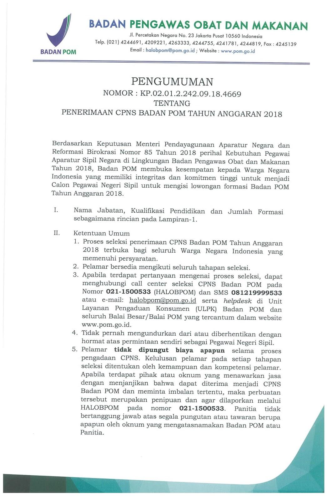 Contoh Surat Lamaran Kerja Cpns Bpom 2018