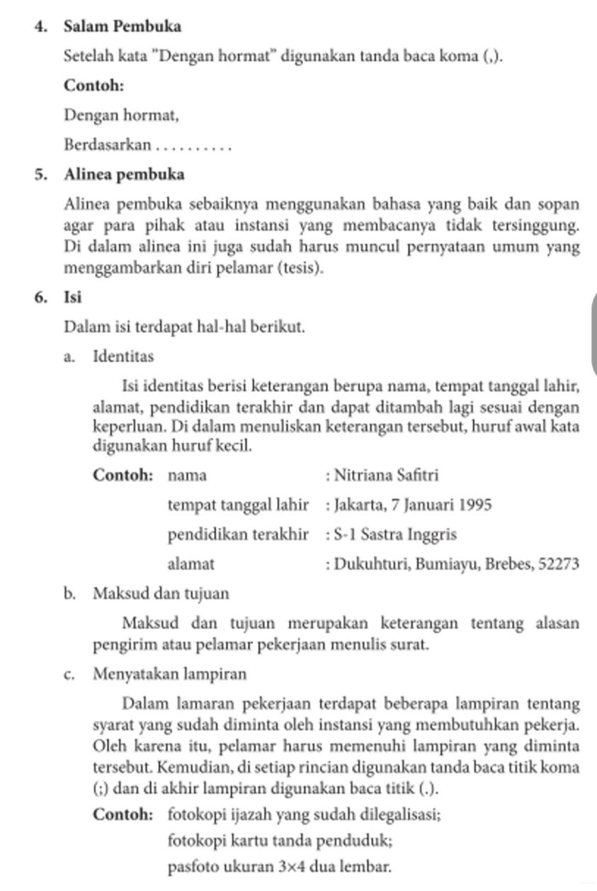 Contoh Surat Lamaran Kerja Dan Sistematika