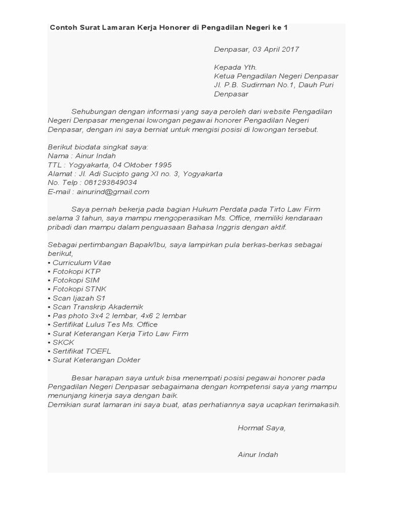 Contoh Surat Lamaran Kerja Dengan Sertifikat Toefel