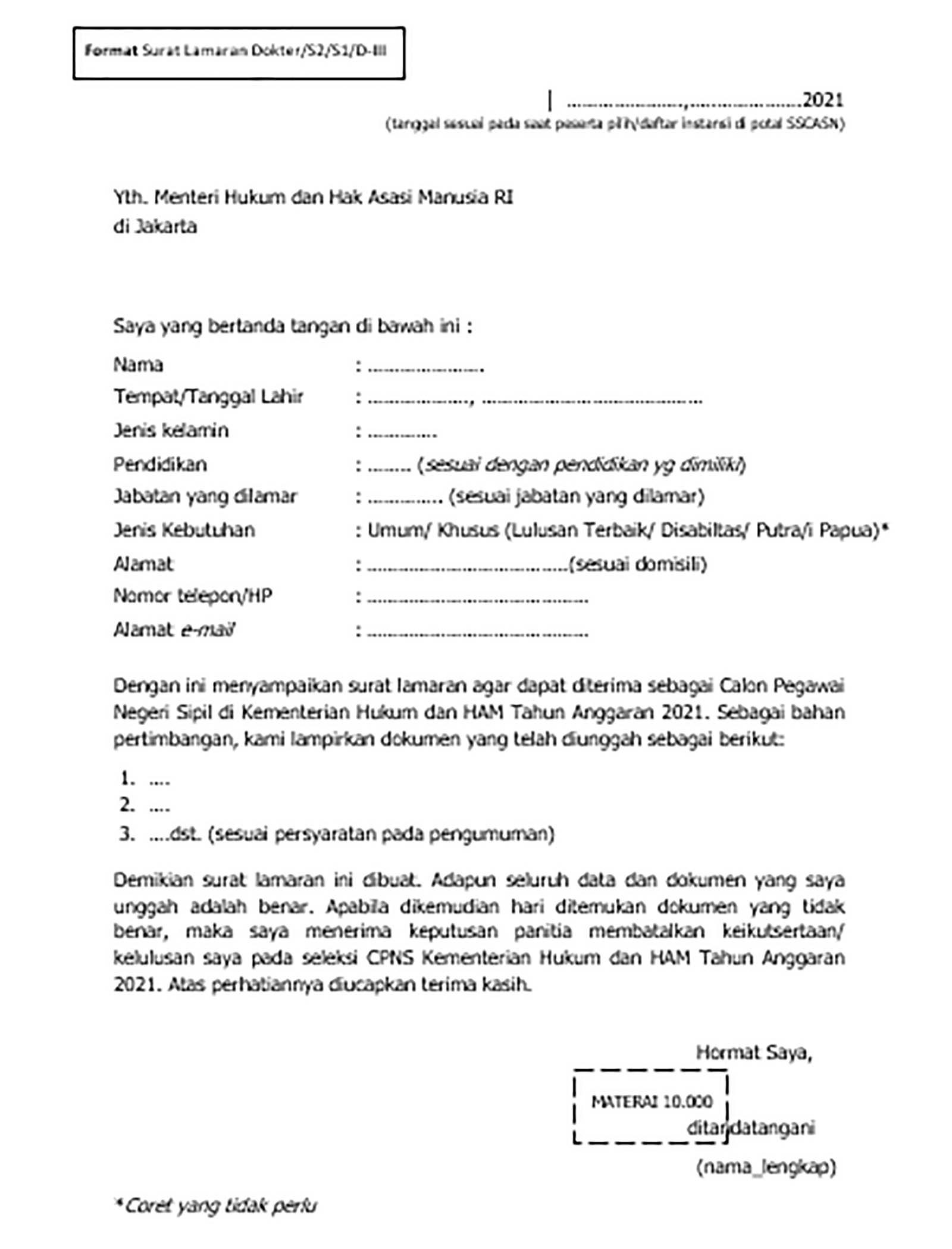 Contoh Surat Lamaran Kerja Di Kantorr Imigrasi Tulis Tangan