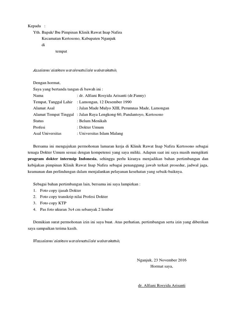 Contoh Surat Lamaran Kerja Di Kecantikan Snow White