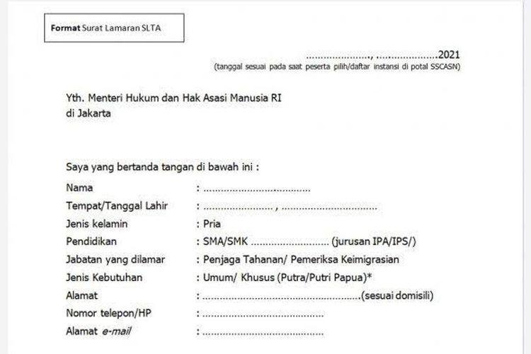 Contoh Surat Lamaran Kerja Di Kementeria
