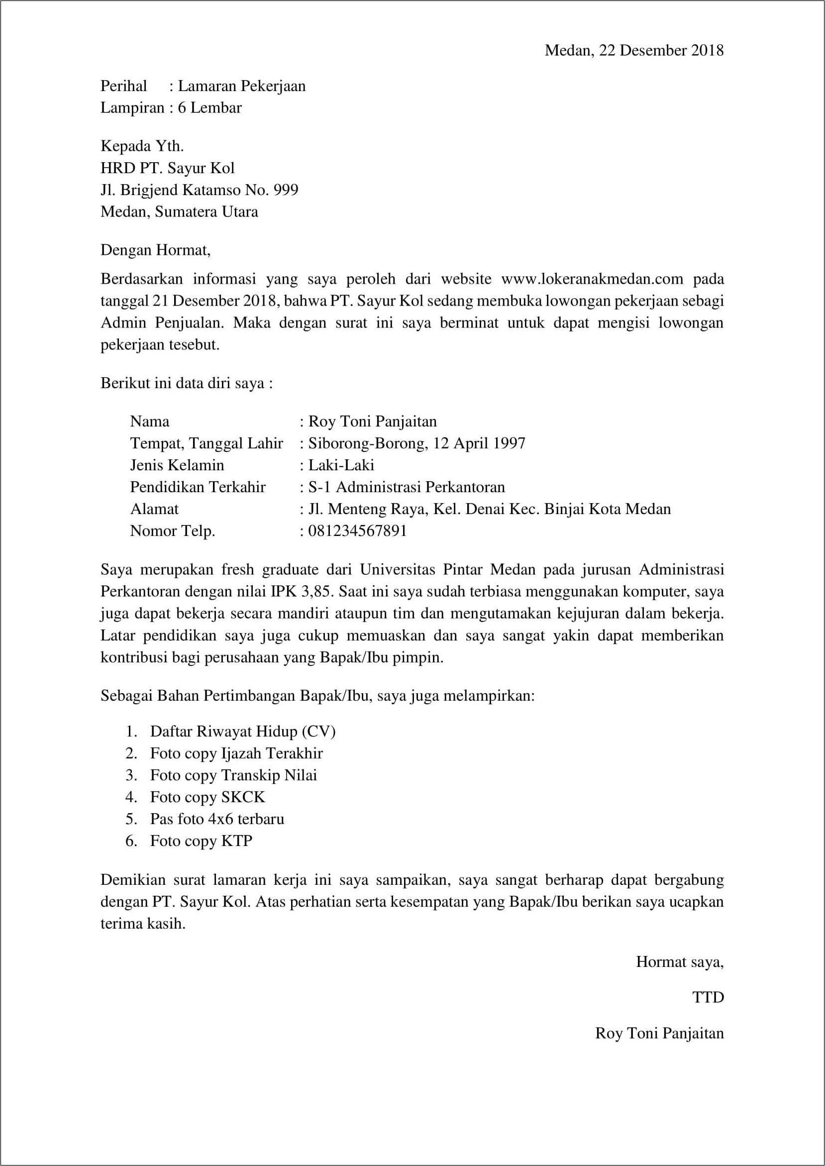 Contoh Surat Lamaran Kerja Guru Terbaru 2018