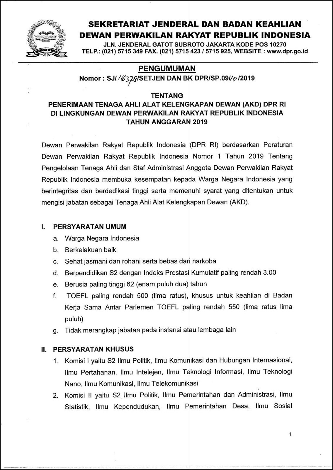 Contoh Surat Lamaran Kerja Honorer Di Kantor Dpr