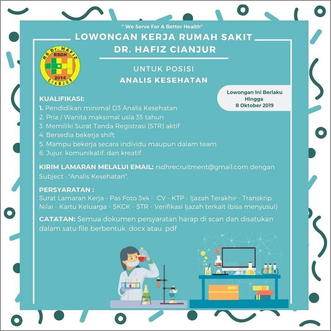 Contoh Surat Lamaran Kerja Ke Rumah Sakit Dr Hafiz