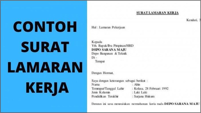 Contoh Surat Lamaran Kerja Kominfo