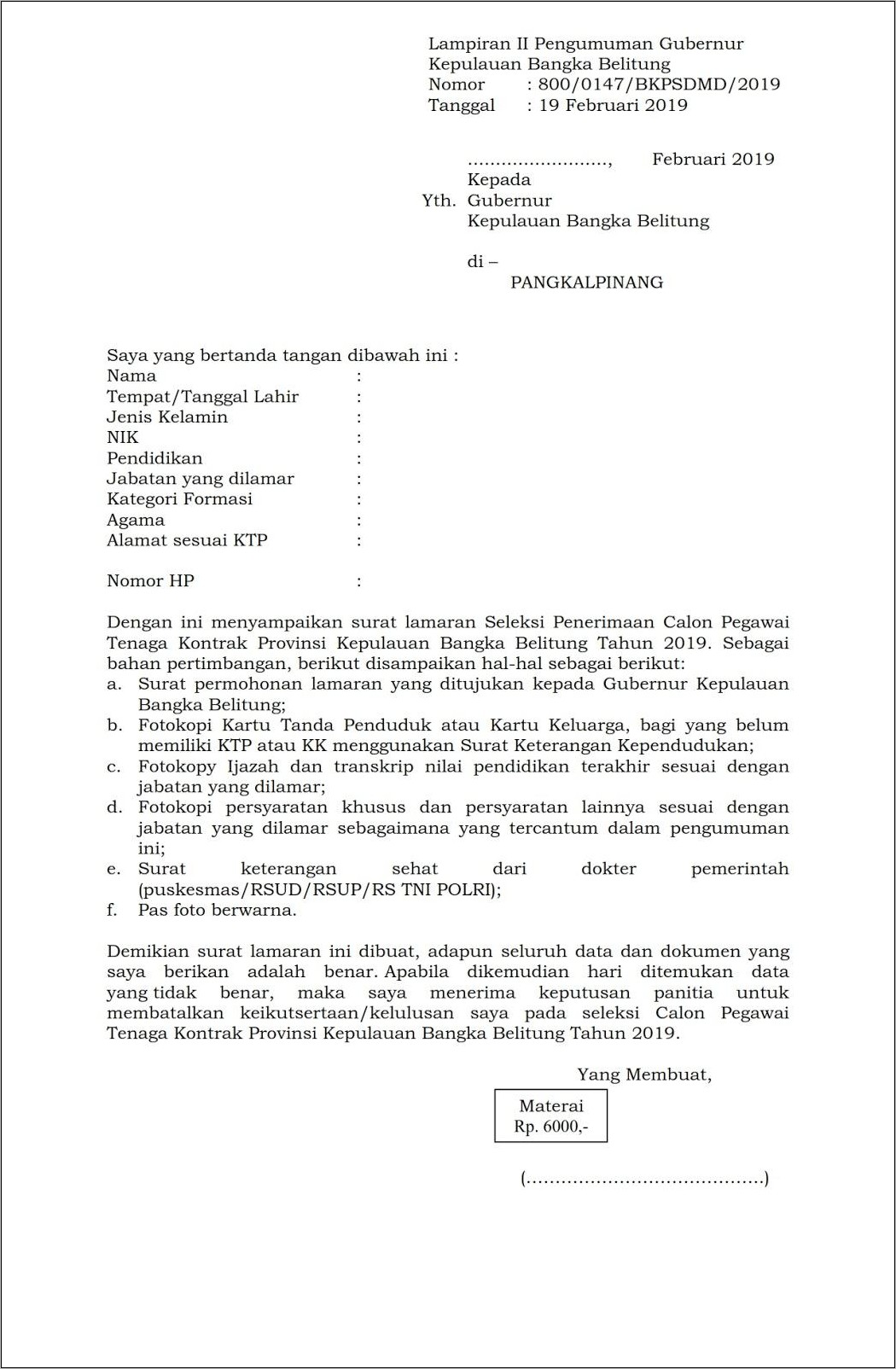Contoh Surat Lamaran Kerja Kontrak Pada Instansi Pemerintah Surat Lamaran Kerja Desain Contoh Surat Dk8x9gjnjr
