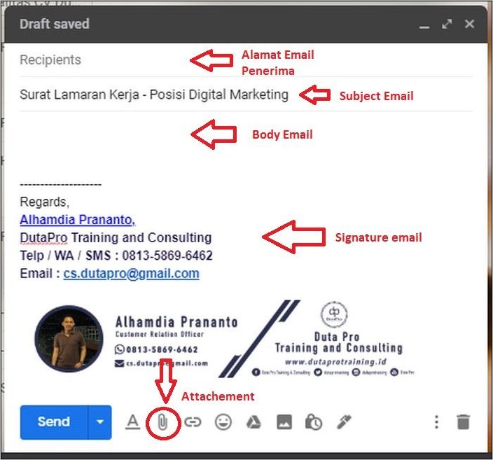 Contoh Surat Lamaran Kerja Melalui Email Hp