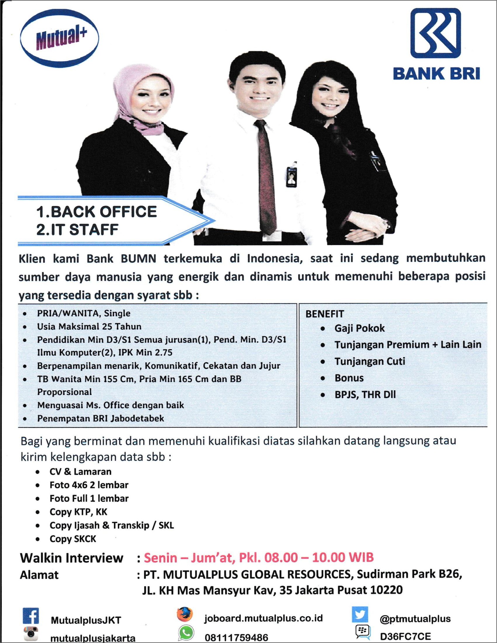 Contoh Surat Lamaran Kerja Pt Mutualplus Global