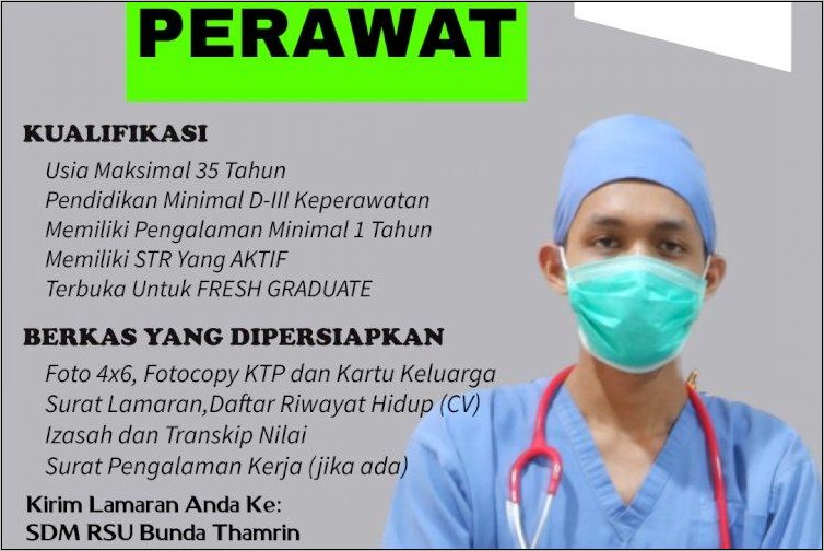 Contoh Surat Lamaran Kerja Rumah Sakit Murni Teguh