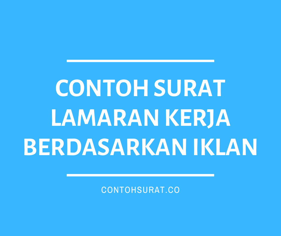 Contoh Surat Lamaran Kerja Surat Kabar