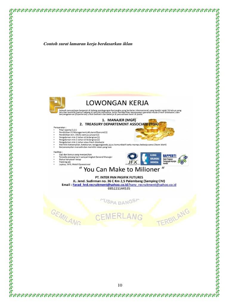 Contoh Surat Lamaran Kerja Taksi Mmu