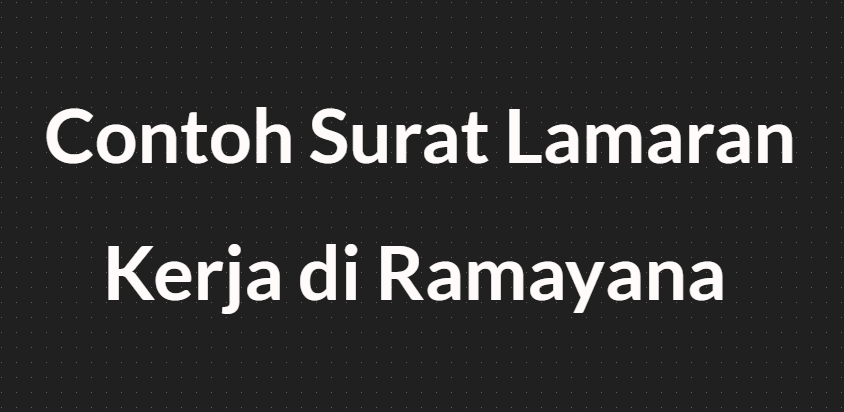 Contoh Surat Lamaran Kerja Teknisi Jaringan