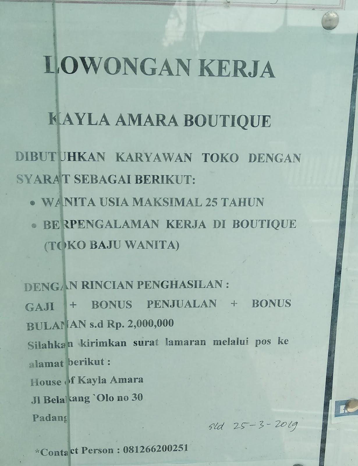 Contoh Surat Lamaran Kerja Untuk Di Butik