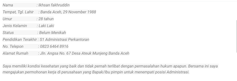 Contoh Surat Lamaran Kerja Via Email Terbaik