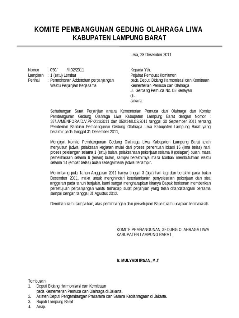 Contoh Surat Lamaran Kontrak Kerja
