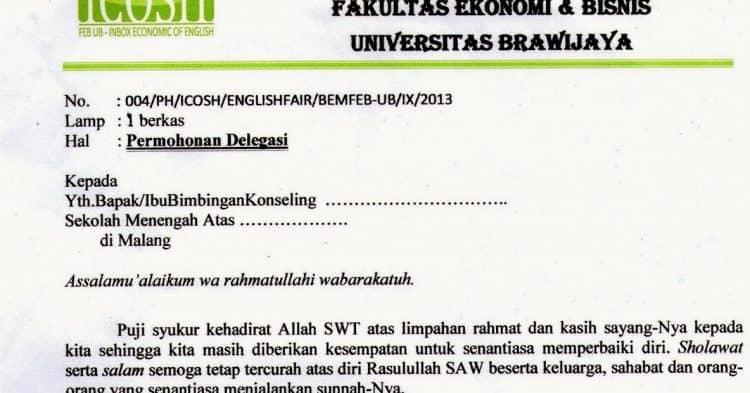 Contoh Surat Lamaran Mengikuti Organisasi
