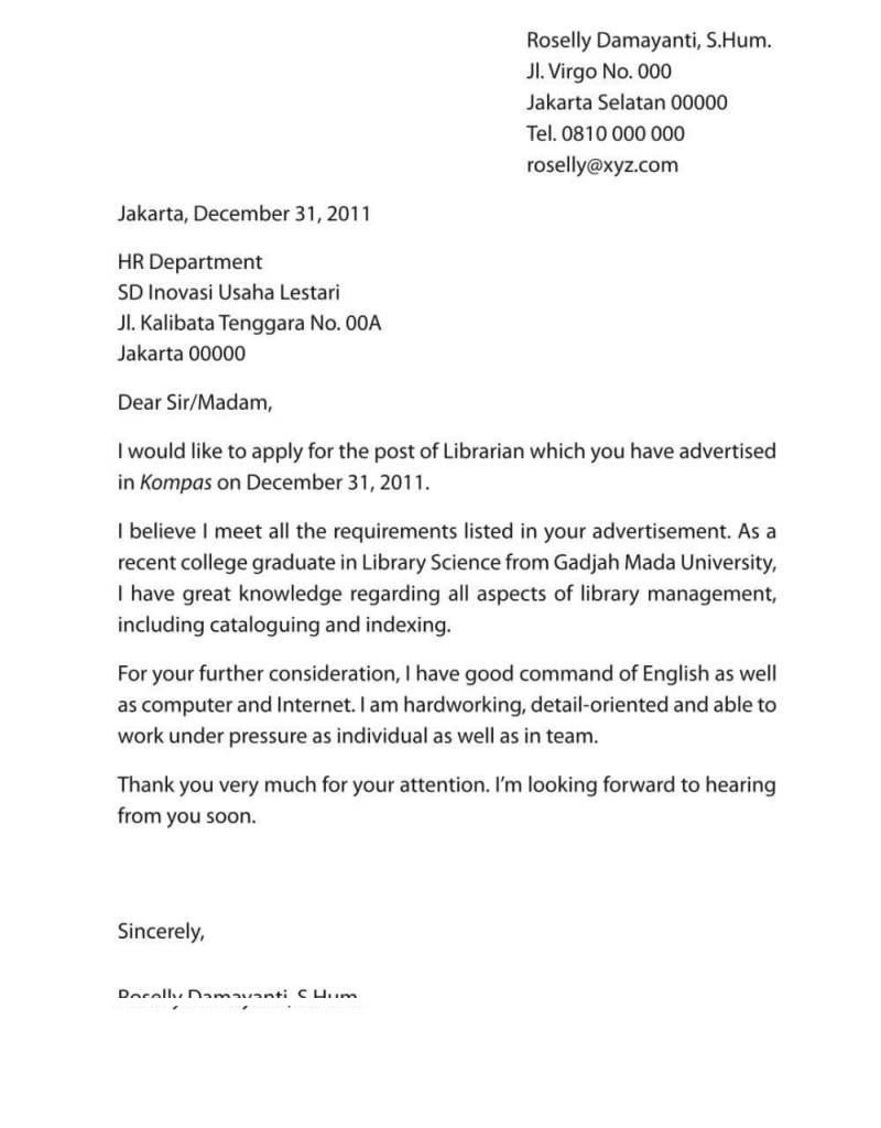 Contoh Surat Lamaran Menjadi Surveior Fktp