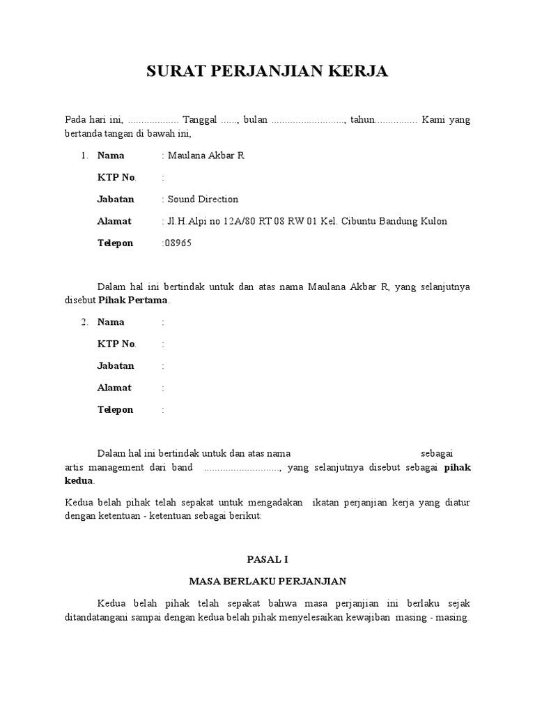 Contoh Surat Lamaran Pada Management Artis