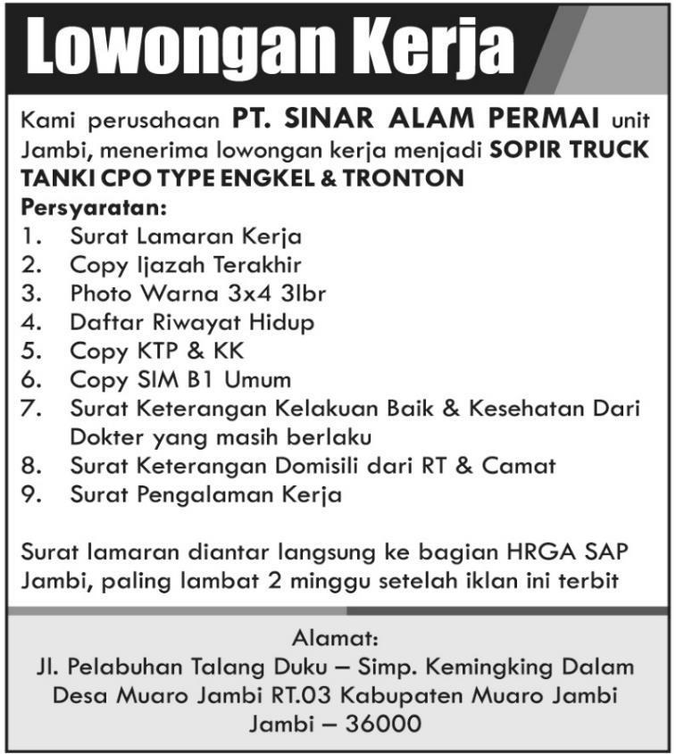 Contoh Surat Lamaran Pekerjaan Berdasarkan Iklan Lowongan Kerja