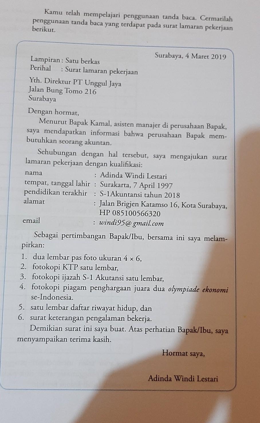 Contoh Surat Lamaran Pekerjaan Berdasarkan Unsur Dan Struktur