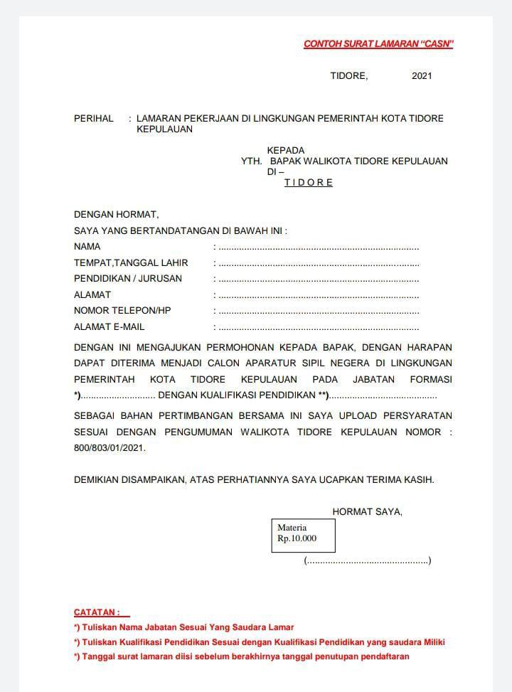 Contoh Surat Lamaran Pekerjaan Di Pemerintah  Surat Lamaran Kerja