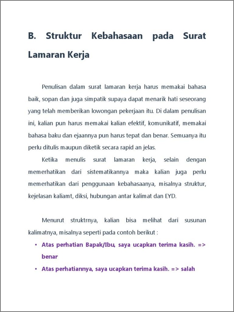 Contoh Surat Lamaran Pekerjaan Yang Baik Dan Benar Bentuk Baku