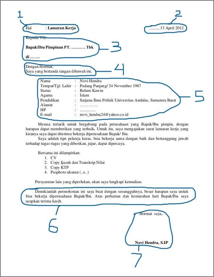 Contoh Surat Lamaran Pekerjan Yang Benar Dan Salah