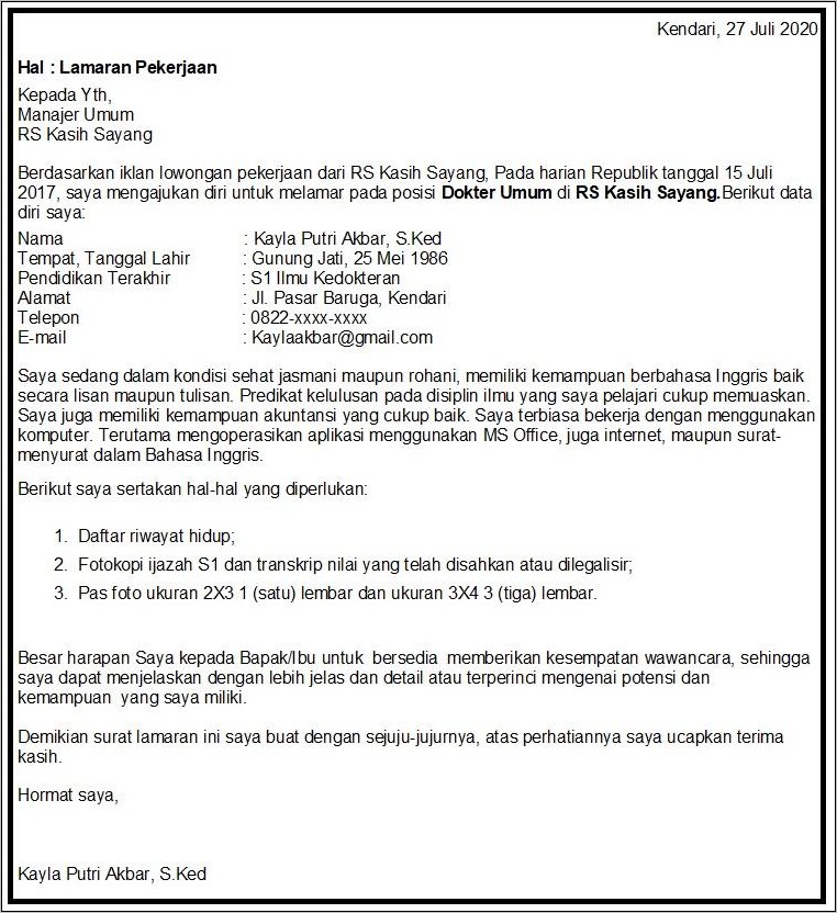 Contoh Surat Lamaran Satra Inggris Pns 2019.doc