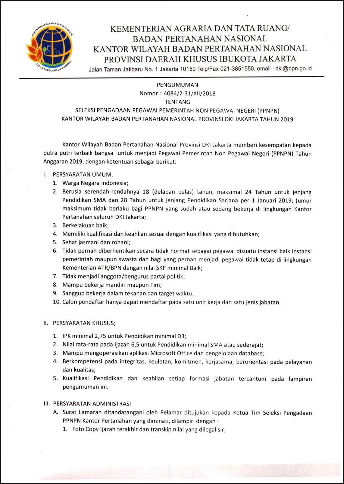 Contoh Surat Lamaran Untuk Melamar Non Pegawai Negara
