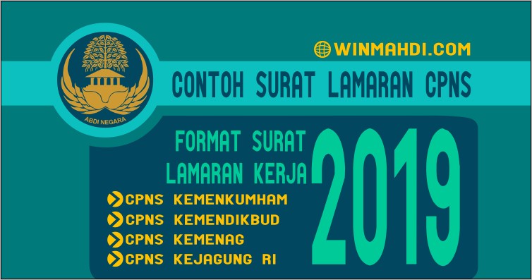 Contoh Surat Lamaran Untuk Mendaftar Cpns Kemenkumham