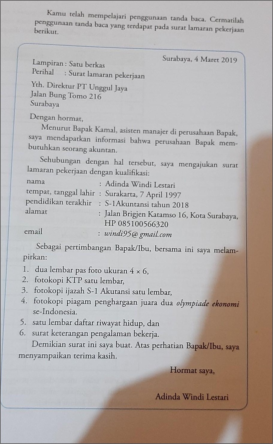 Contoh Surat Lamaran Yang Baku Dan Sesuai Eyd