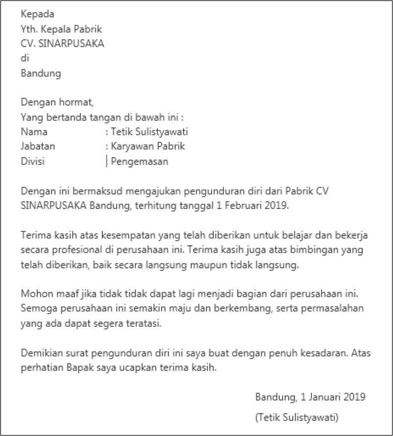 Contoh Surat Lamaran Yang Telah Mendapat Persetujuan Dari Atasan Langsung