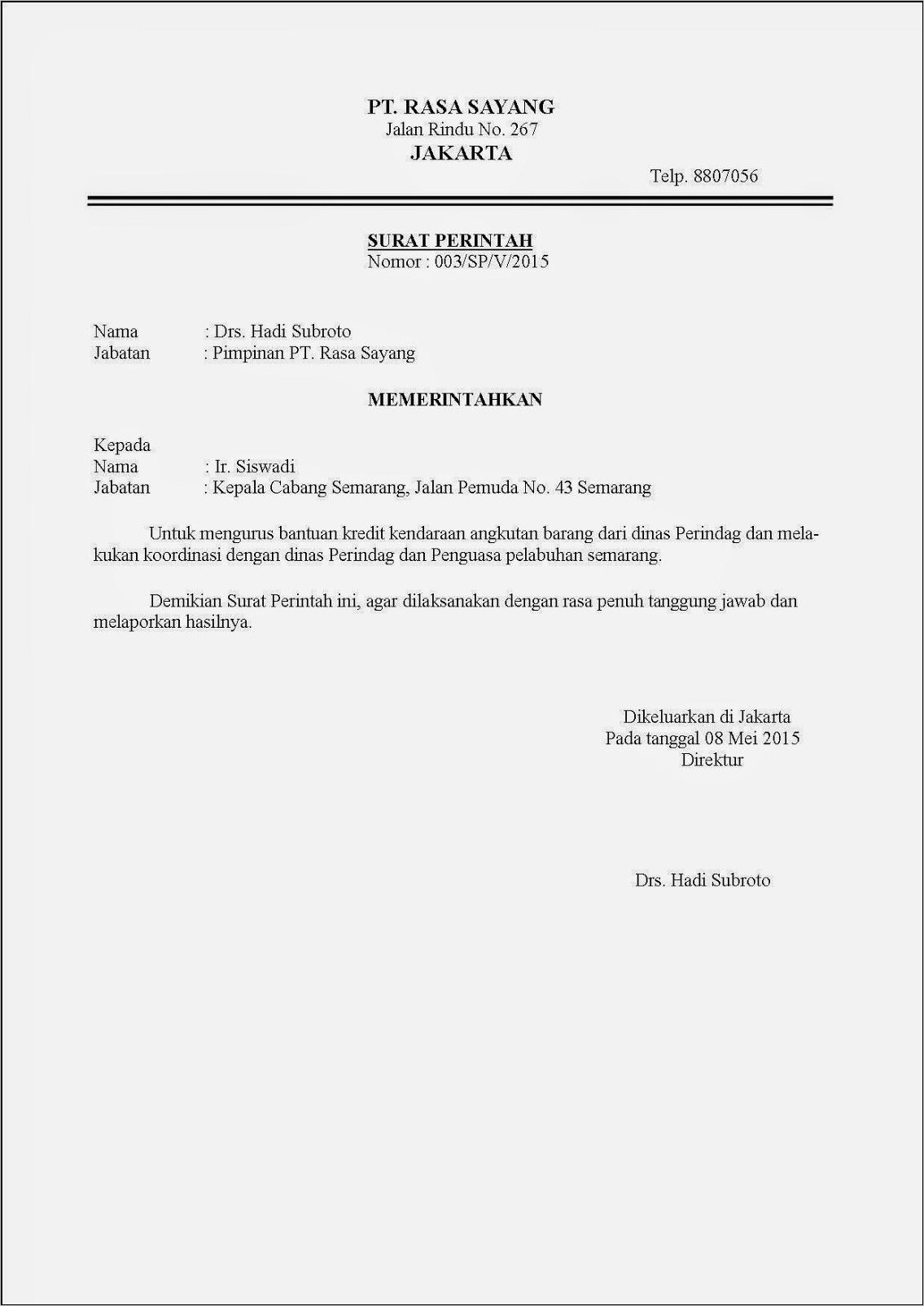 Contoh Surat Melapor Ke Dinas Tenaga Kerja Semarang