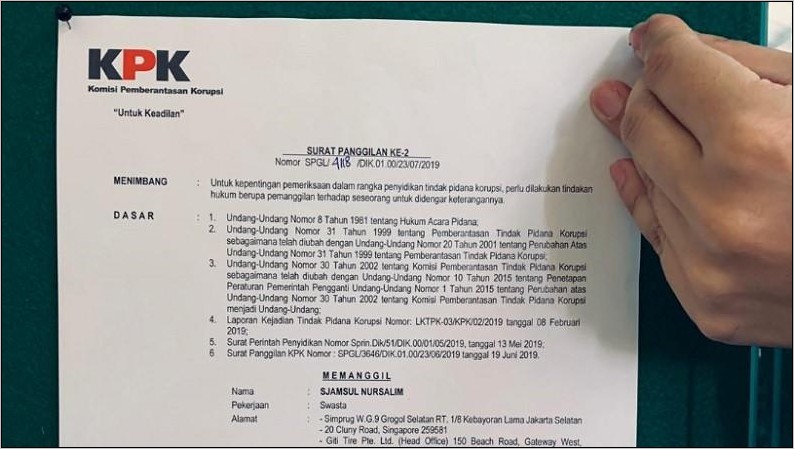 Contoh Surat Panggilan Bekerja Kembali