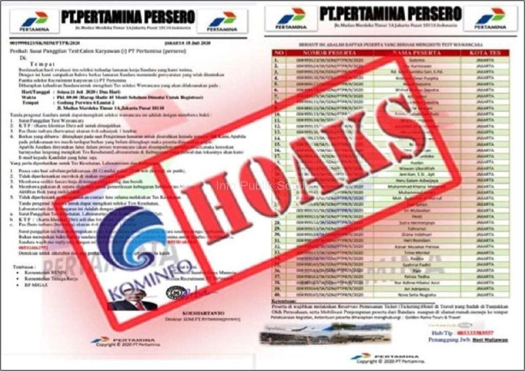Contoh Surat Panggilan Kerja Pt Pertamina