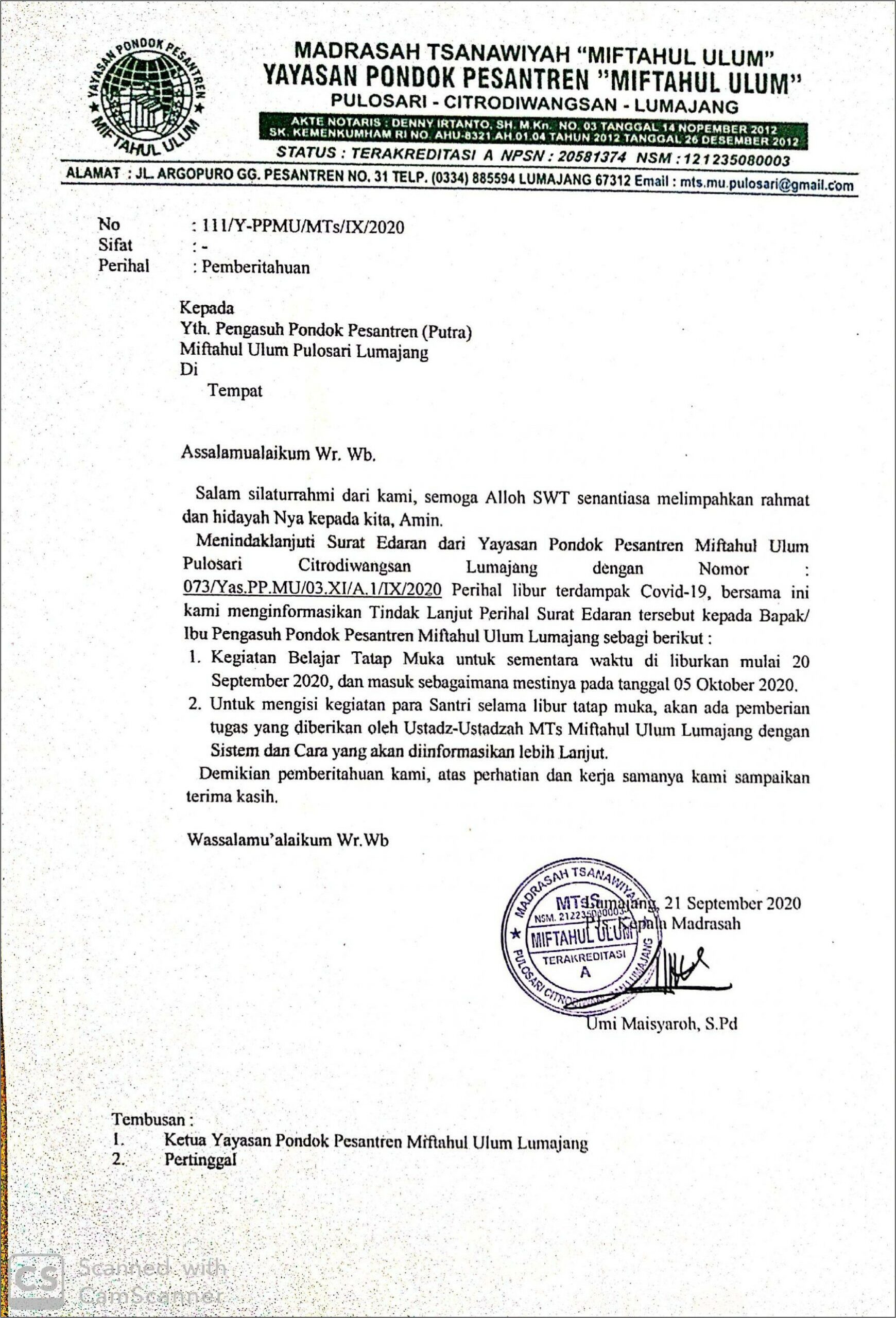 Contoh Surat Pemberitahuan Mogok Kerja  Surat Lamaran Kerja  Desain