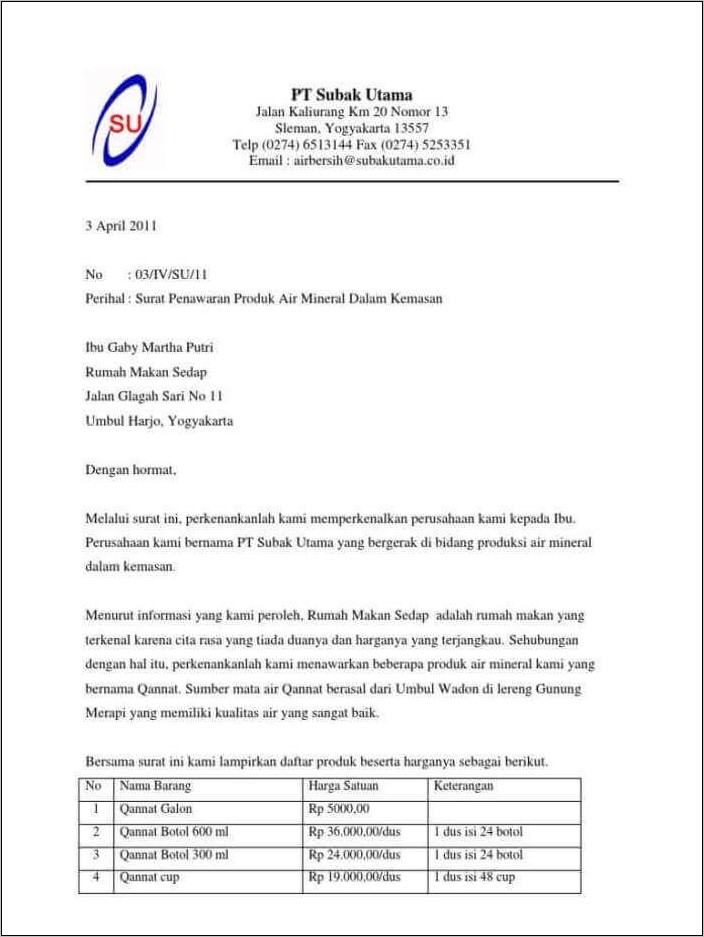 Contoh Surat Penawaran Kerja Sebagai Freelance
