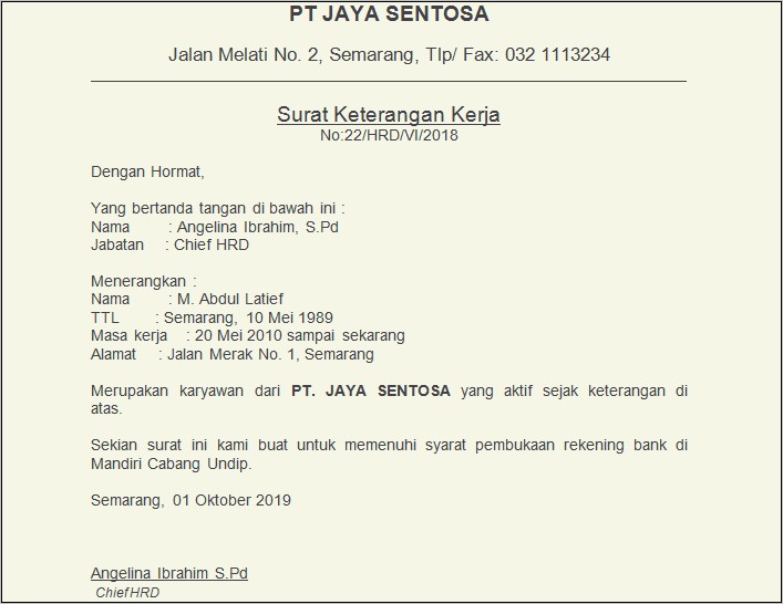 Contoh Surat Pencari Kerja