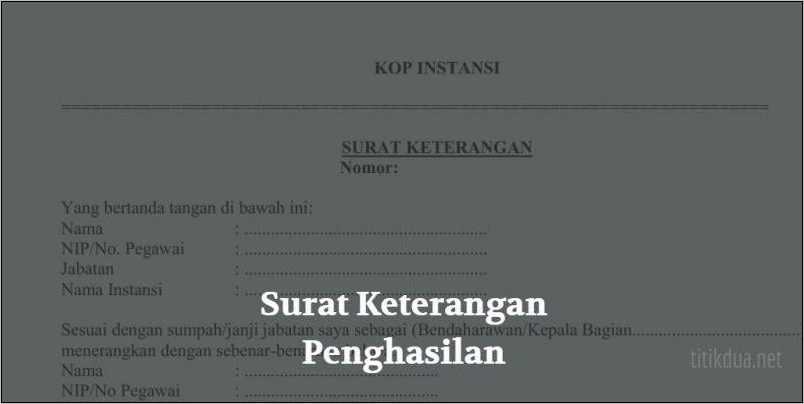 Contoh Surat Pendapatan Bekerja Sendiri