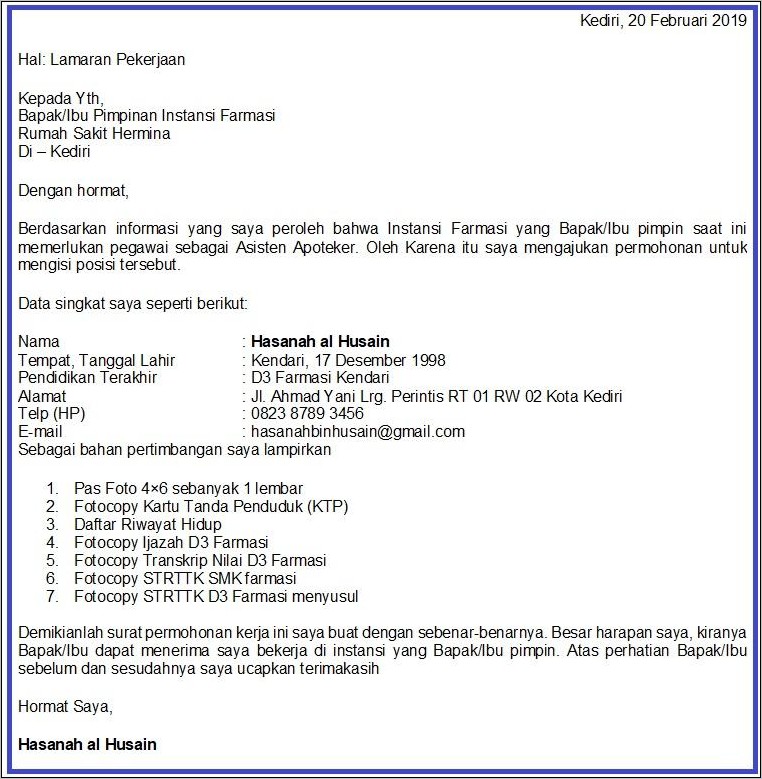 Contoh Surat Pengajuan Kuliah Saat Bekerja Di Rumah Sakit