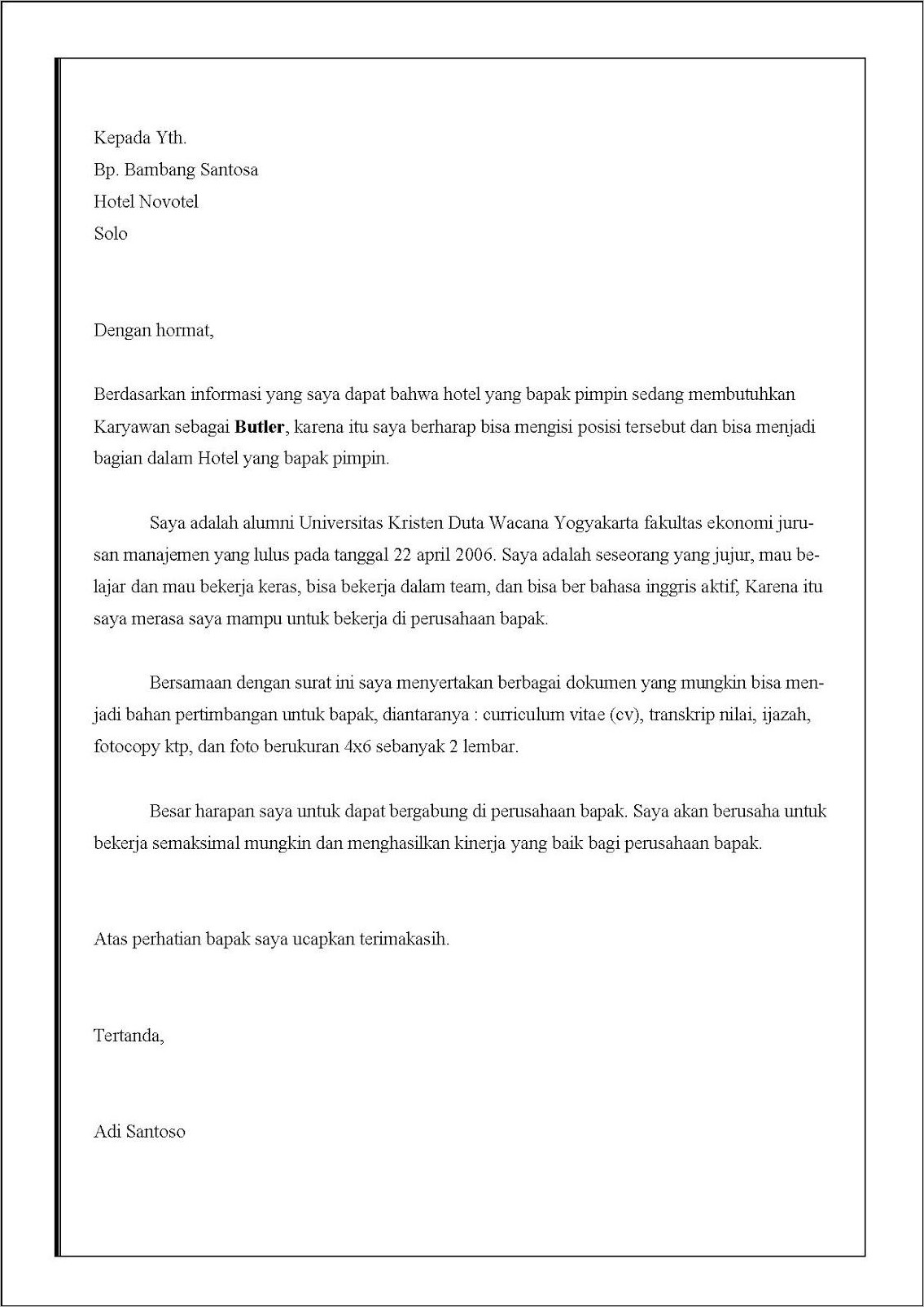 Contoh Surat Pengalaman Kerja Di Po Bus