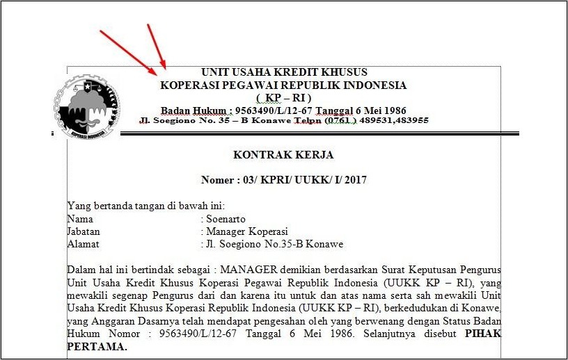 Contoh Surat Pengalaman Kerja Finish Kontrak