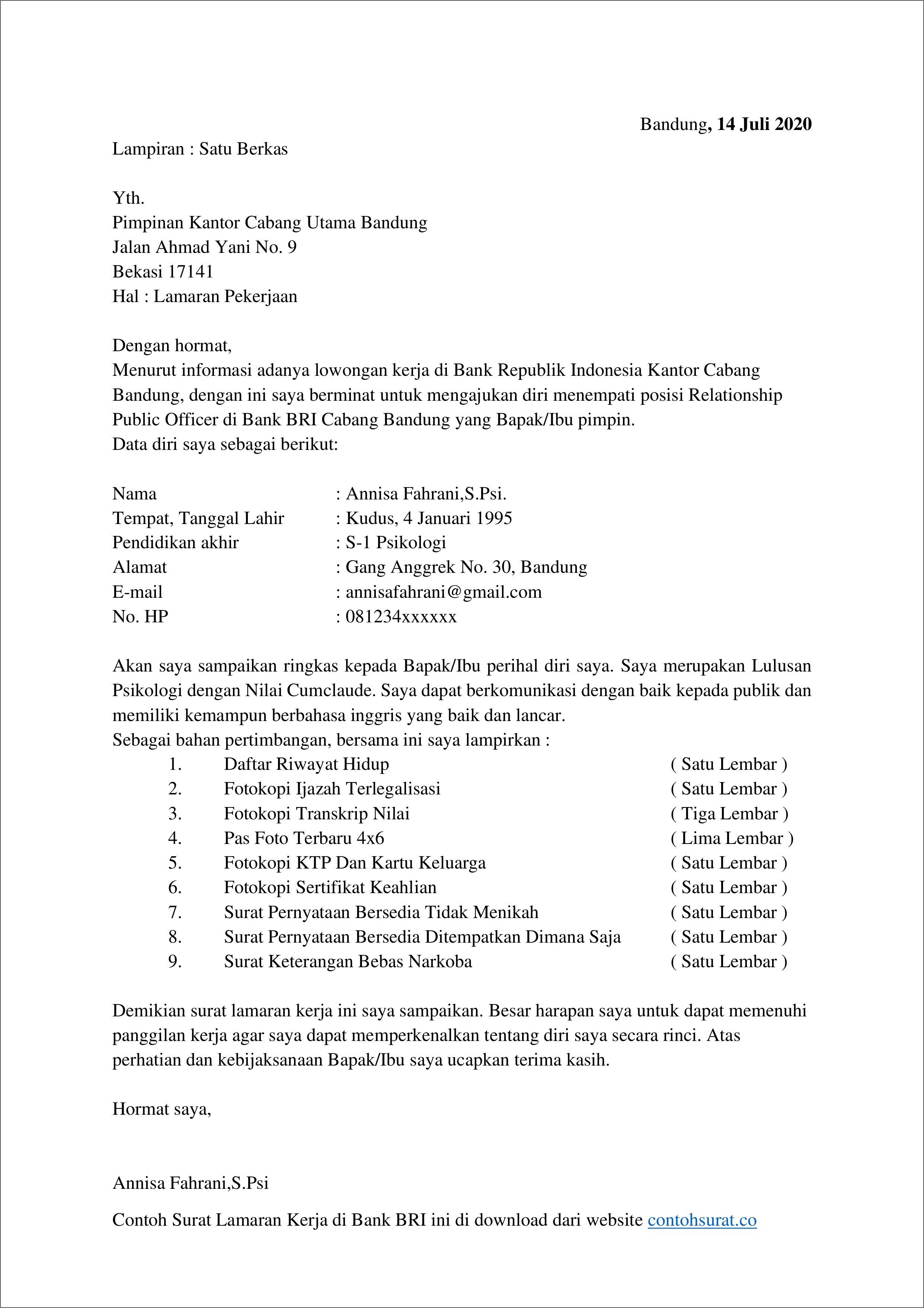 Contoh Surat Pengalaman Kerja Satpam